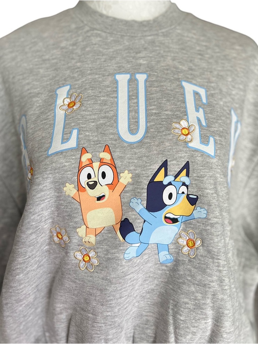 Bluey Graphic Sweatshirt Women’s XS Gray Long Sleeve Pullover loungewear Cozy - Picture 4 of 6